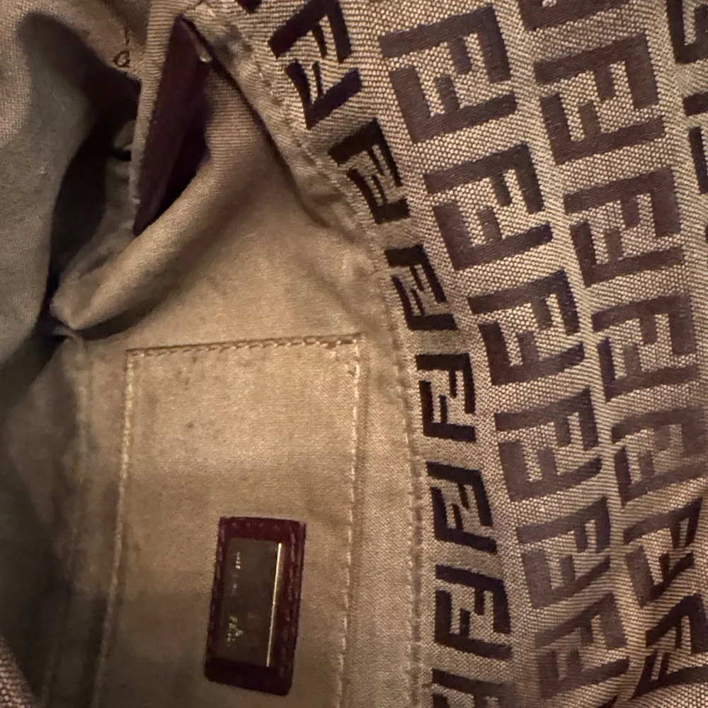 Fendi Zucchino Brown and Dark Brown Monogram flap shoulder Bag